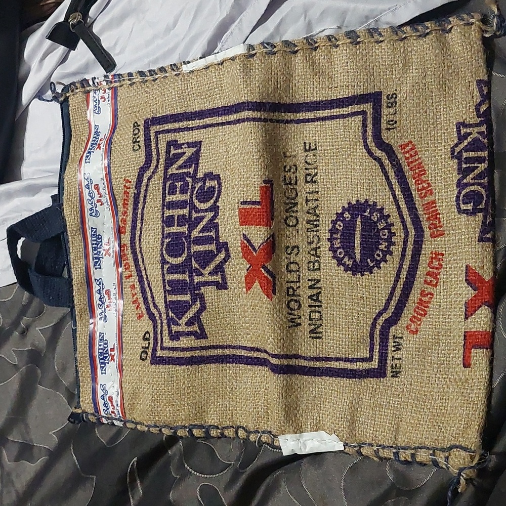 Basmati rice bag with handles